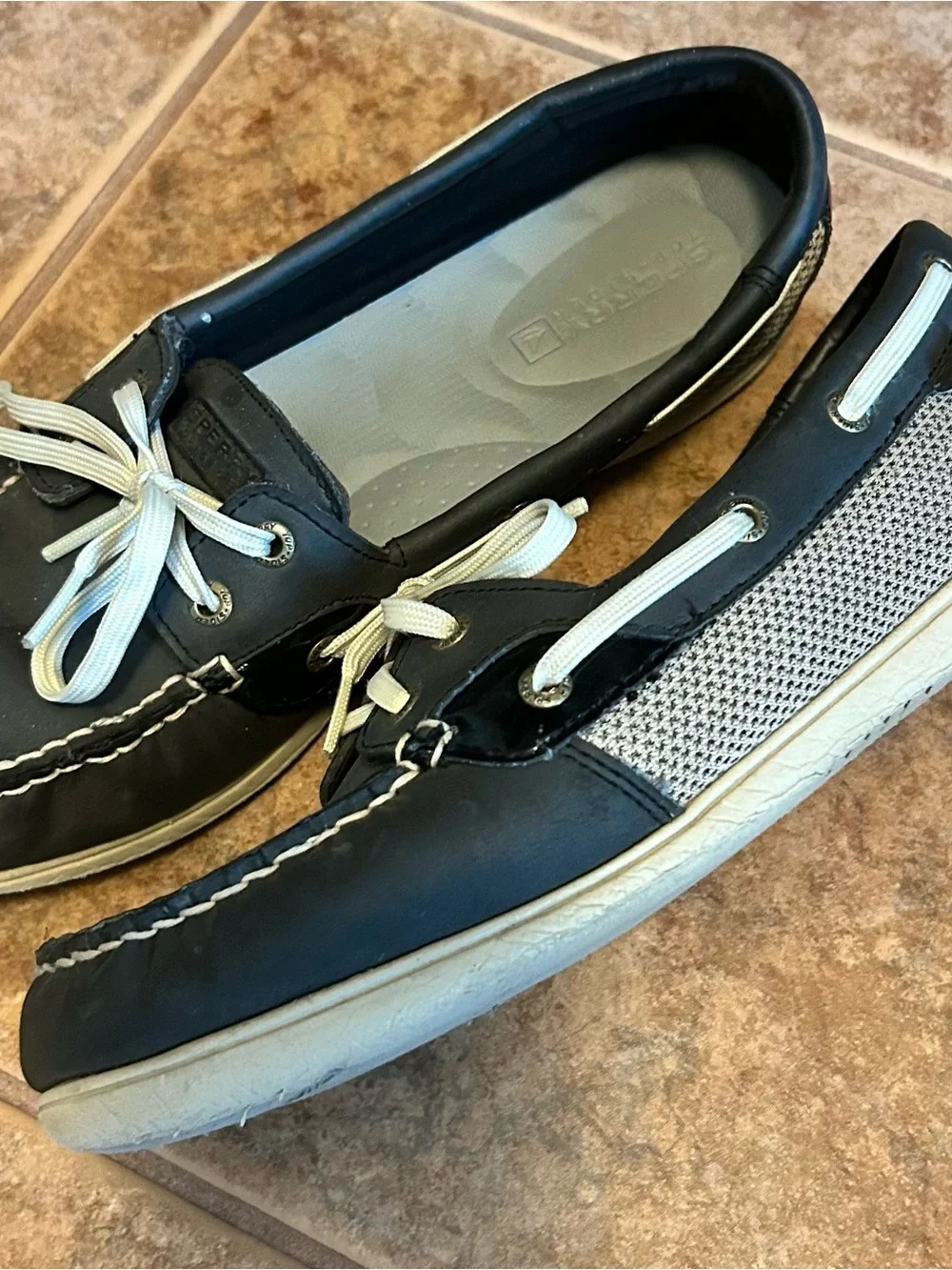 Sperry Black and White Men's Boat Shoes